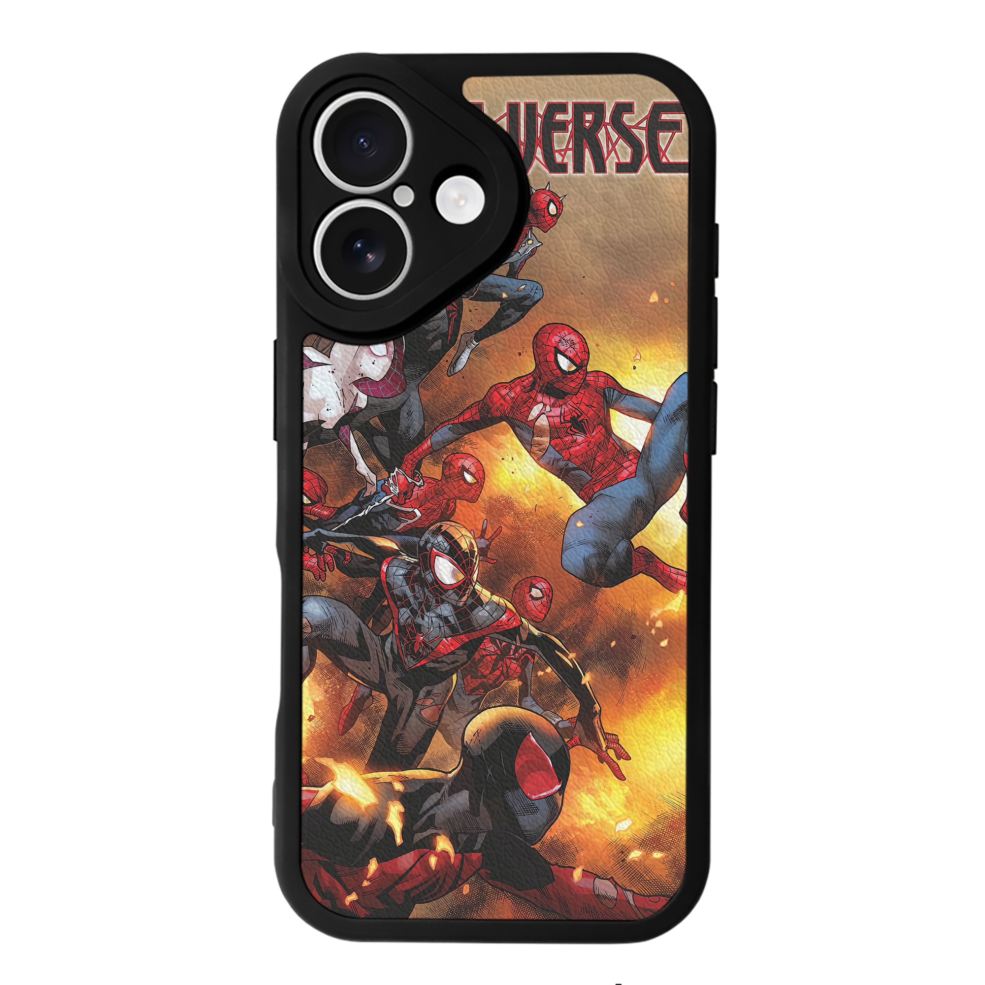 Spider Man スパイダーマン 【iPhone 16シリーズ対応】シリコンスマホケース（レザー調） 材質：シリコン
